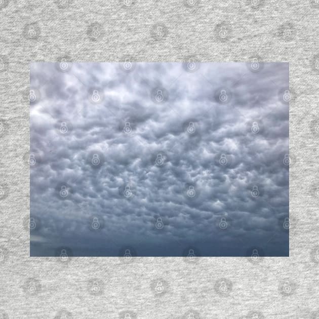 Under cloudy heavenly sky. Blue grey cumulus cloudscape by Khala